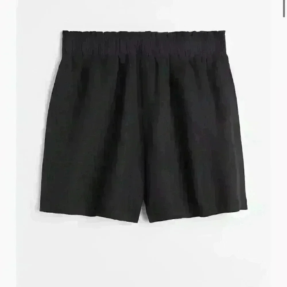 H&M+ Wide-cut Linen-blend Shorts - Picture 1 of 7